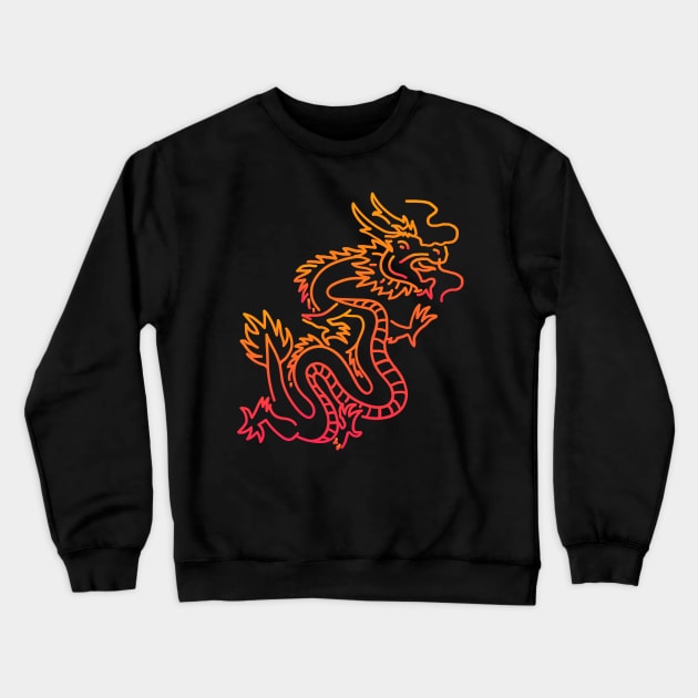 Trippy Psychedelic Chinese Dragon Crewneck Sweatshirt by MeatMan